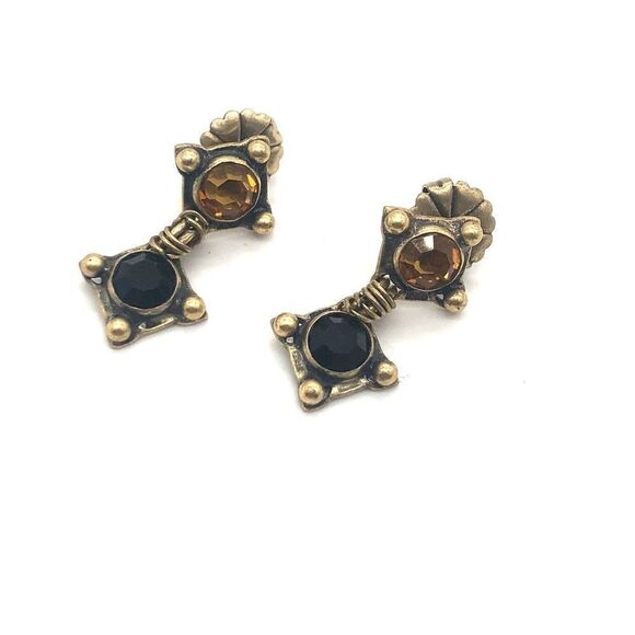 💝Vintage Gold Tone Dangle Earring - Picture 3 of 3
